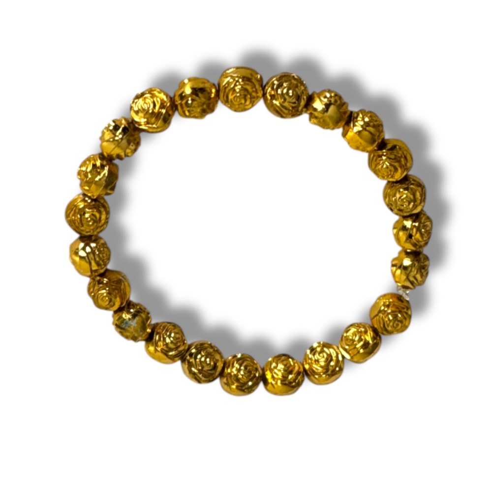 3 FOR $20 HANDCRAFTED Gold Rosette Beaded Bracelet